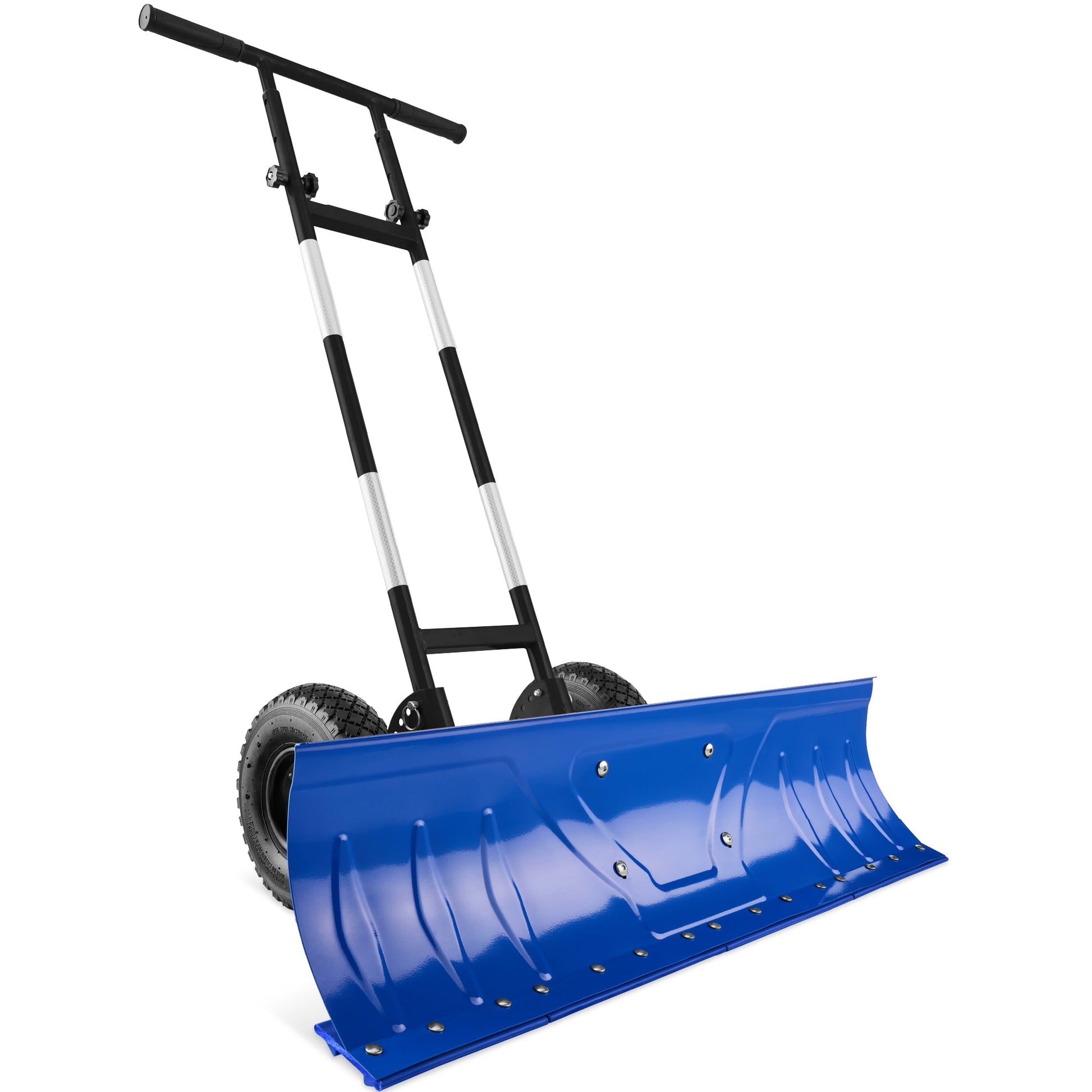 Galvanized Blade 2-Wheel Snow Pusher w/ Adjustable Handle - 36in