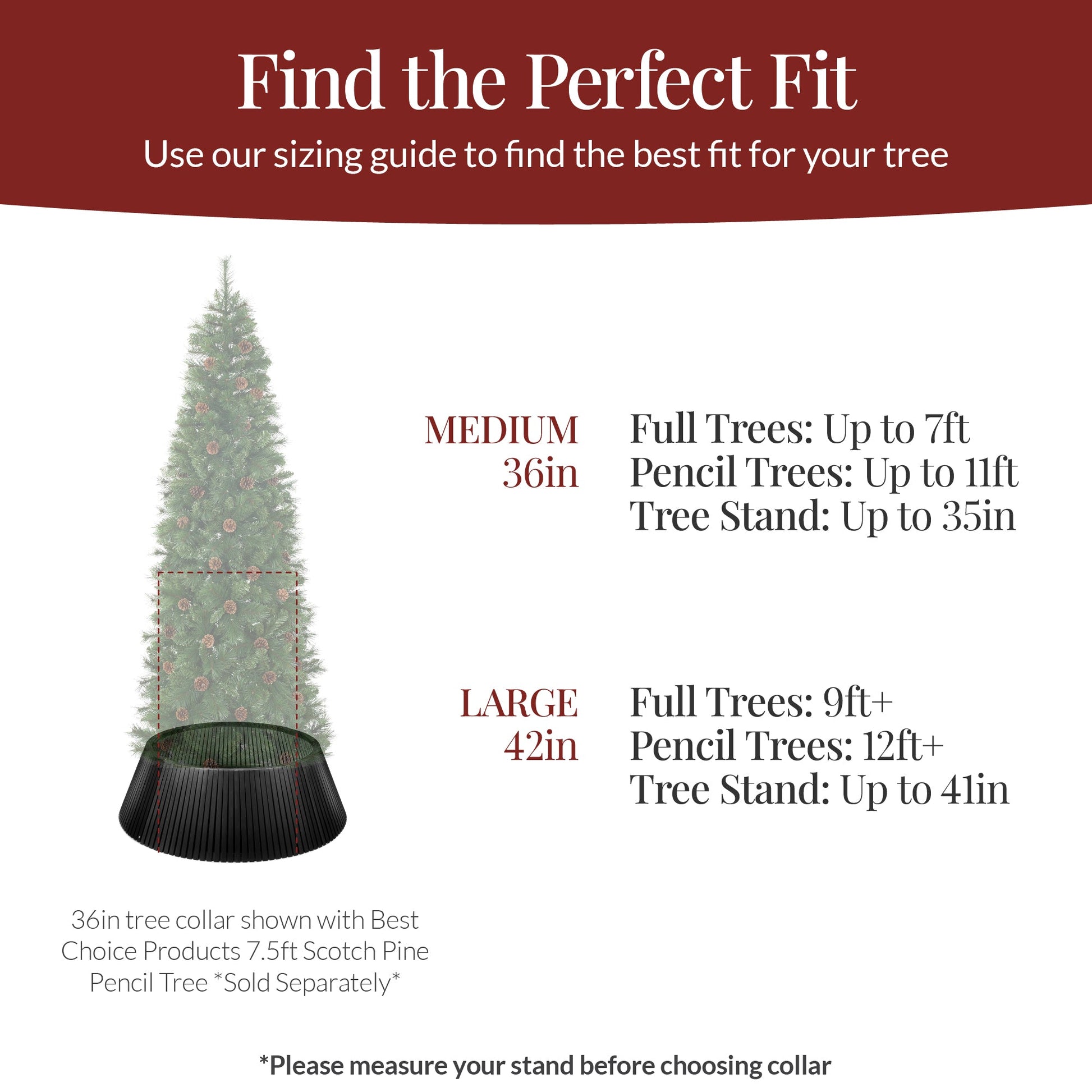Christmas Tree Collar, Solid Wood Slatted Tree Accessory - 42in