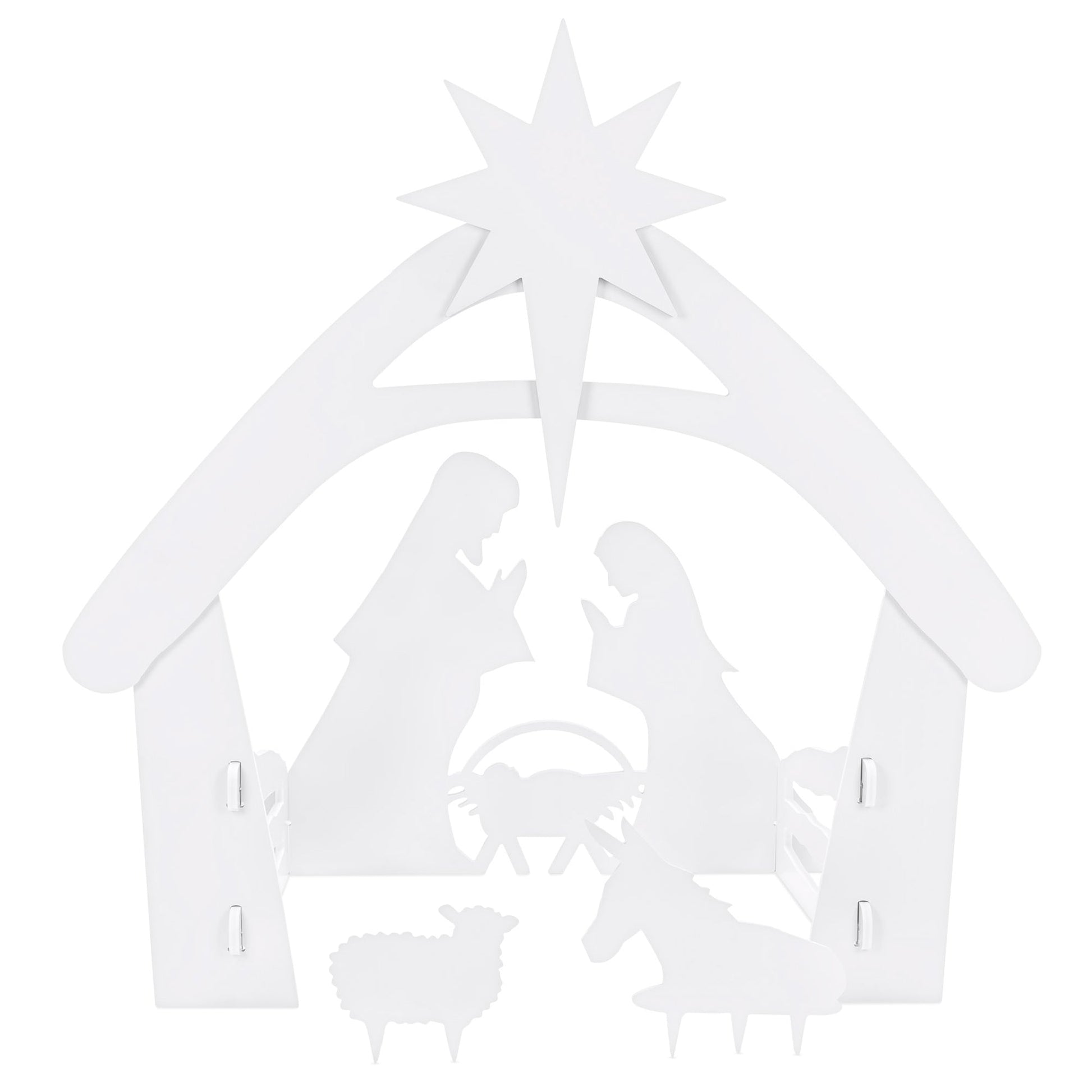 Christmas Nativity Scene Yard Decoration w/ Water Resistant PVC