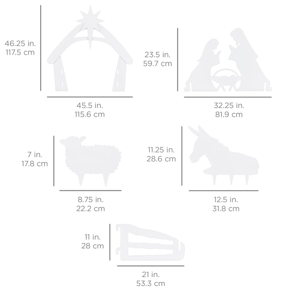 Christmas Nativity Scene Yard Decoration w/ Water Resistant PVC