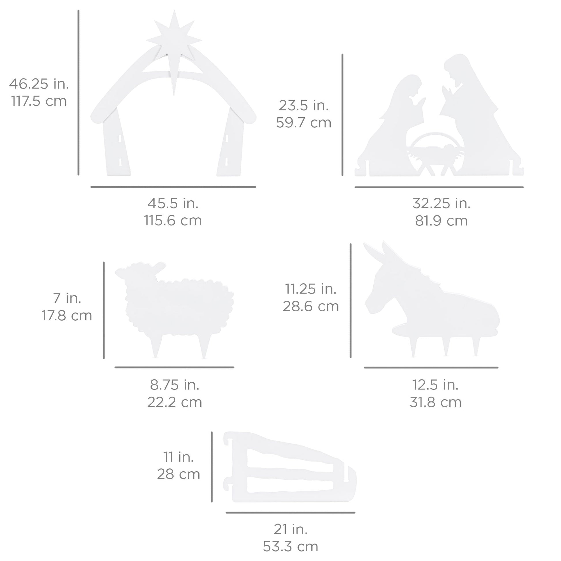 Christmas Nativity Scene Yard Decoration w/ Water Resistant PVC