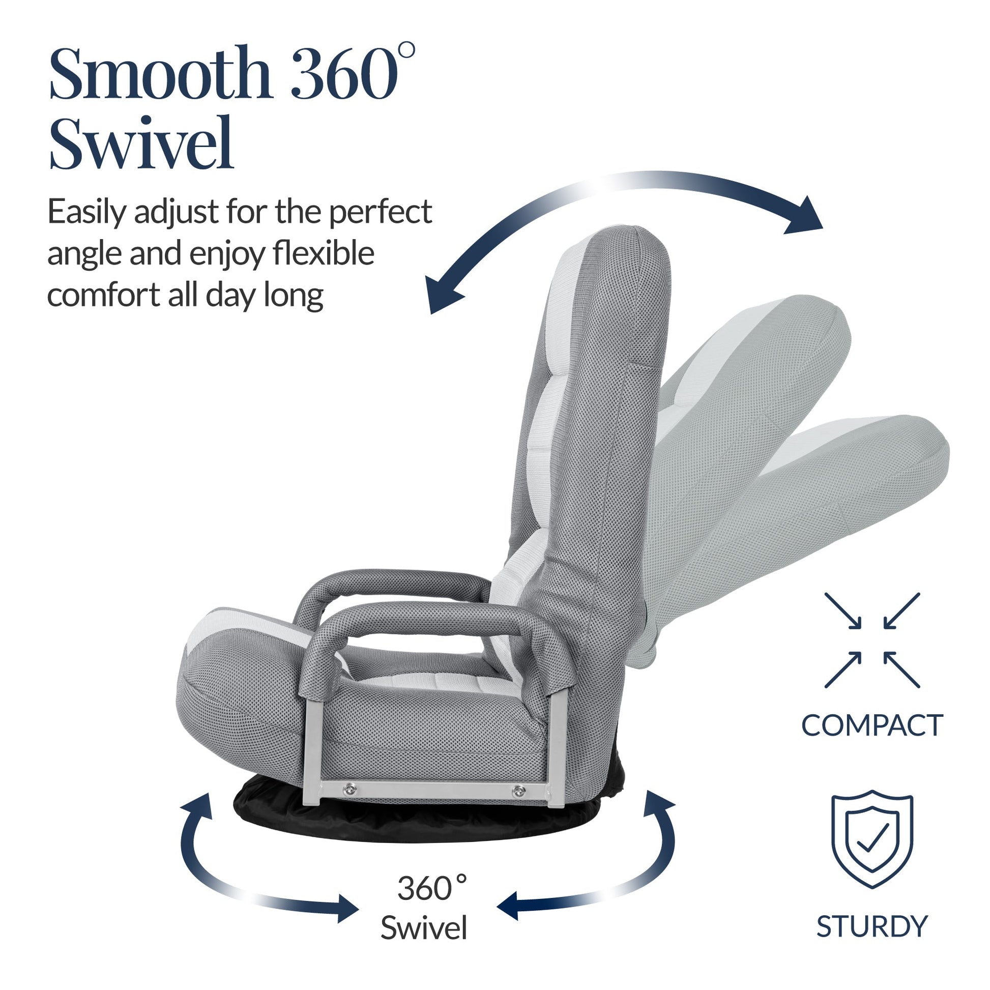 Gaming Floor Chair w/ 360-Degree Swivel, Armrest, Adjustable Backrest