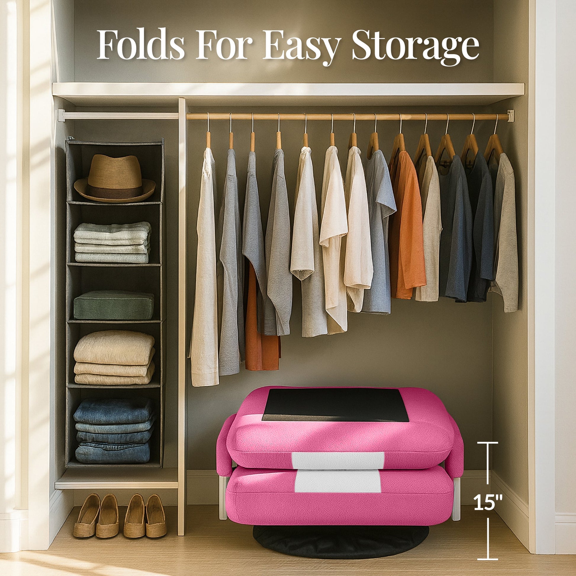 Gaming Floor Chair w/ 360-Degree Swivel, Armrest, Adjustable Backrest