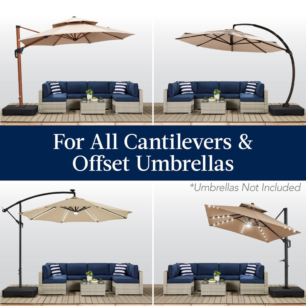 Fillable Heavy-Duty Cantilever Umbrella Base w/ 330lb Capacity
