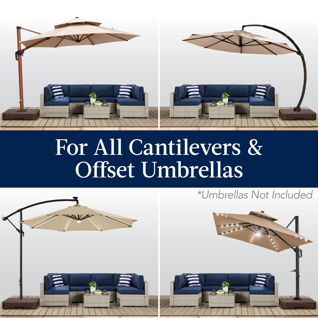 Fillable Heavy-Duty Cantilever Umbrella Base w/ 330lb Capacity