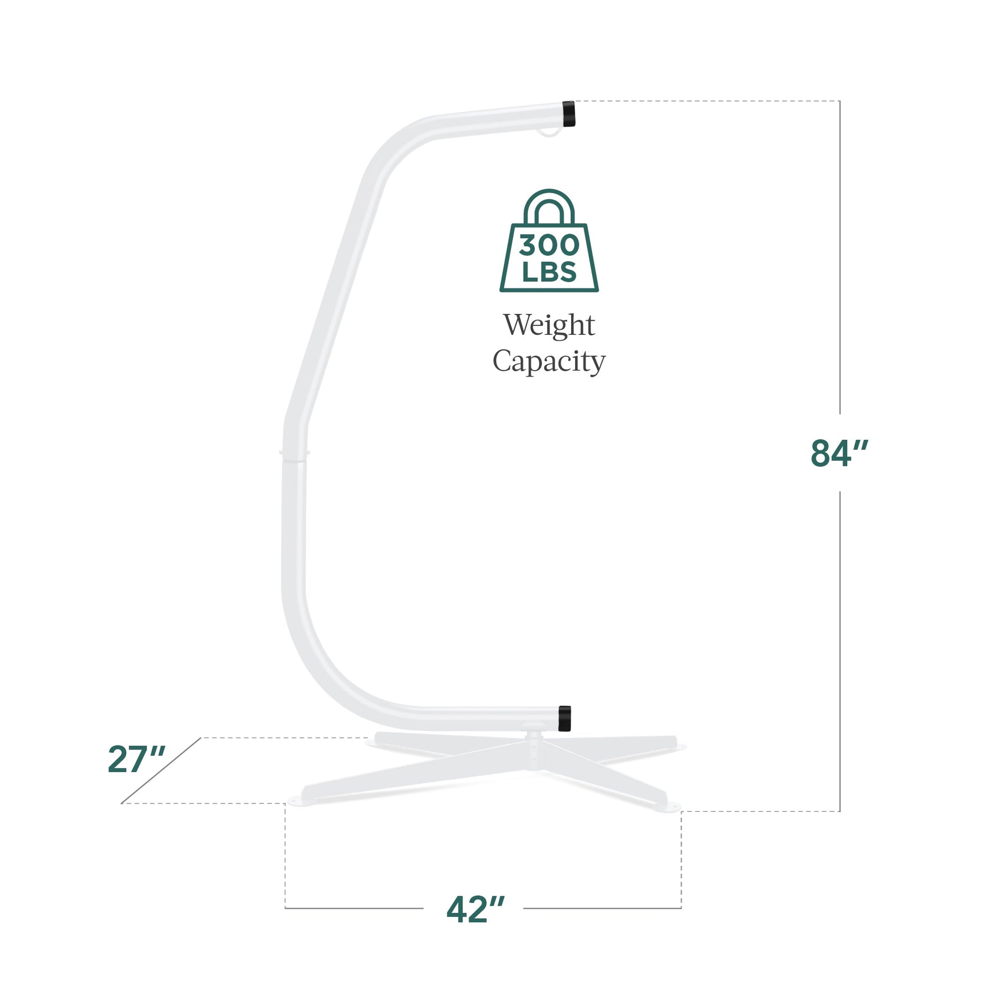 Curved Hanging Hammock C-Stand w/ All-Weather, Steel Frame - Stand Only