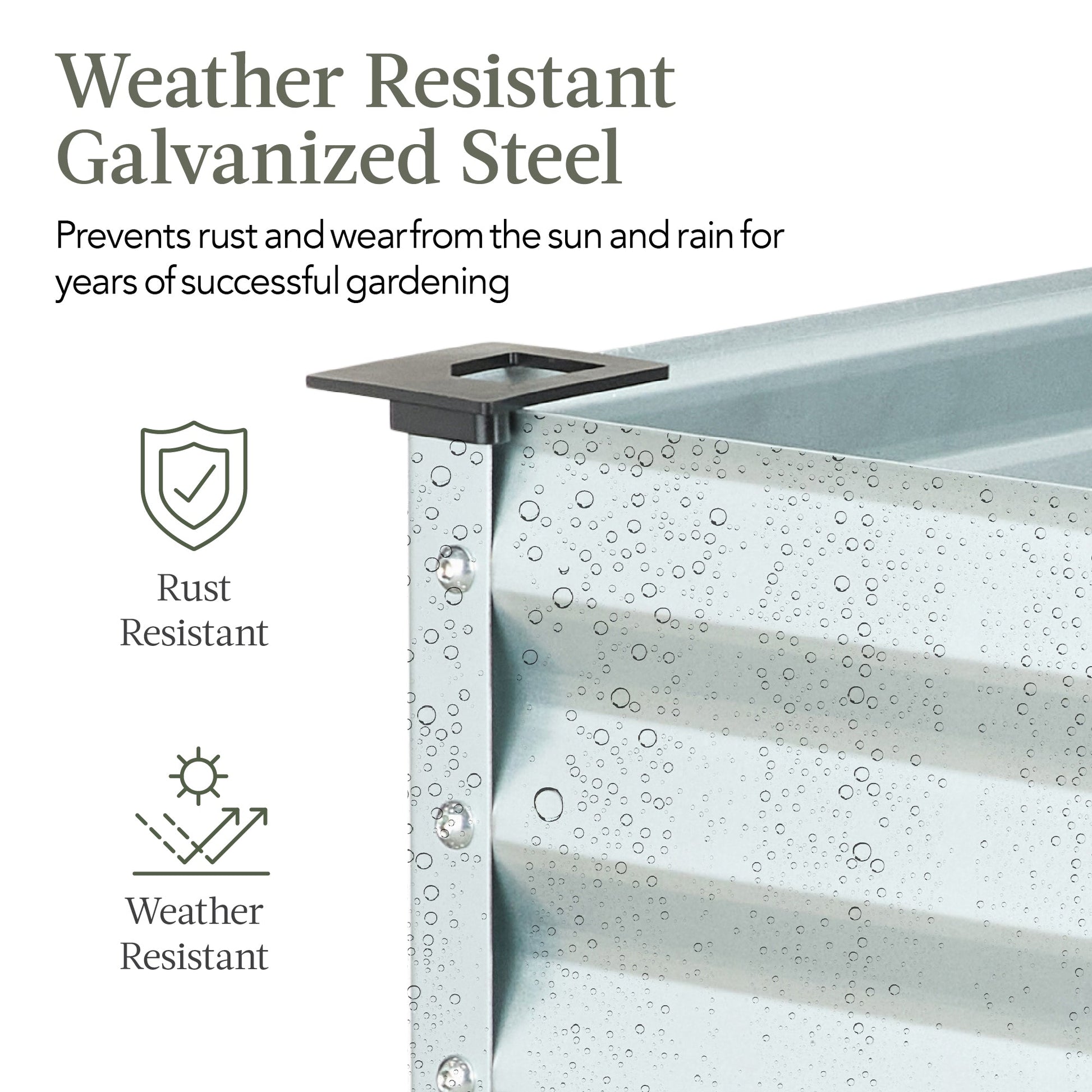 Elevated Galvanized Metal Garden Bed w/ Corner Protectors - 48x24x30in