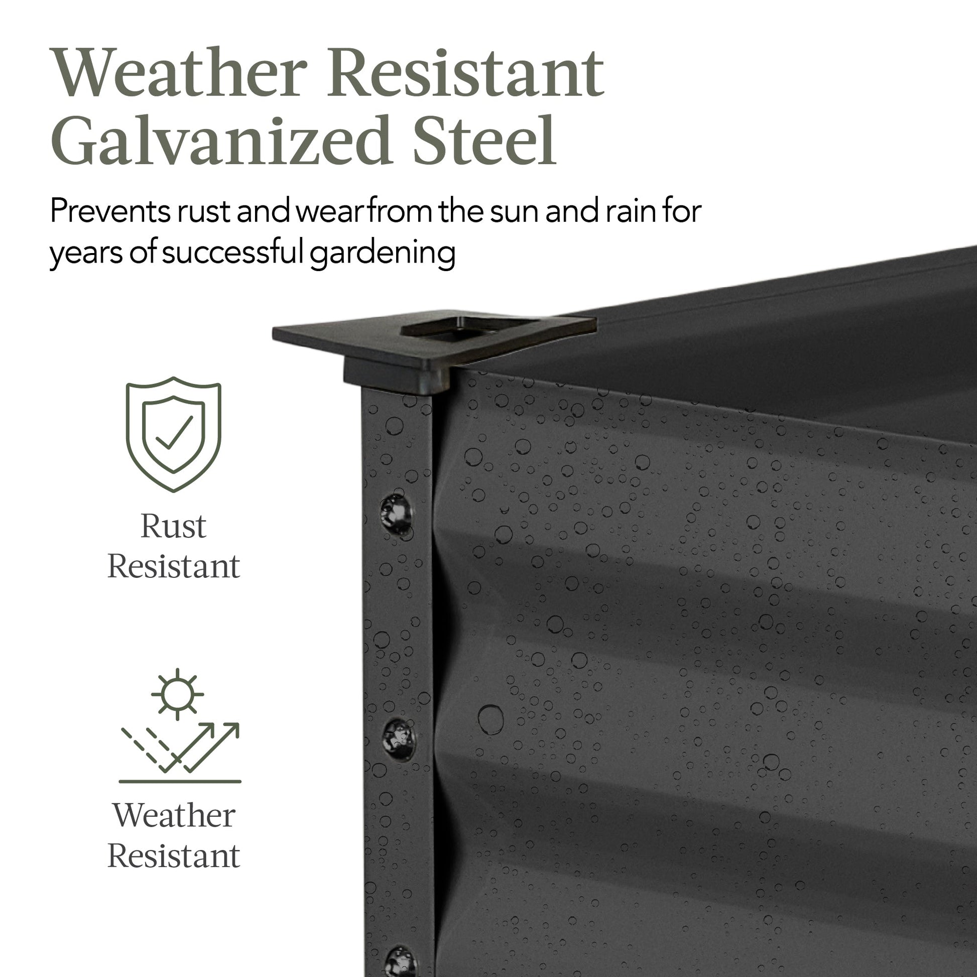 Elevated Galvanized Metal Garden Bed w/ Corner Protectors - 48x24x30in