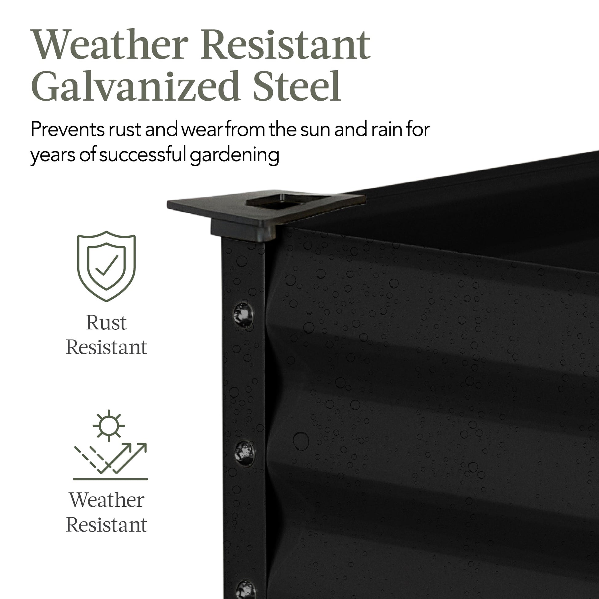 Elevated Galvanized Metal Garden Bed w/ Corner Protectors - 48x24x30in