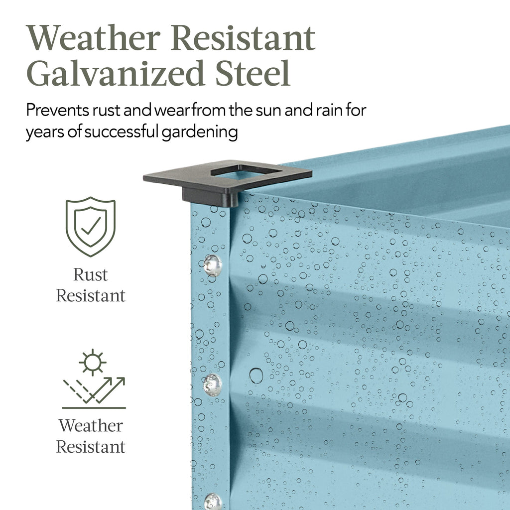 Elevated Galvanized Metal Garden Bed w/ Corner Protectors - 48x24x30in