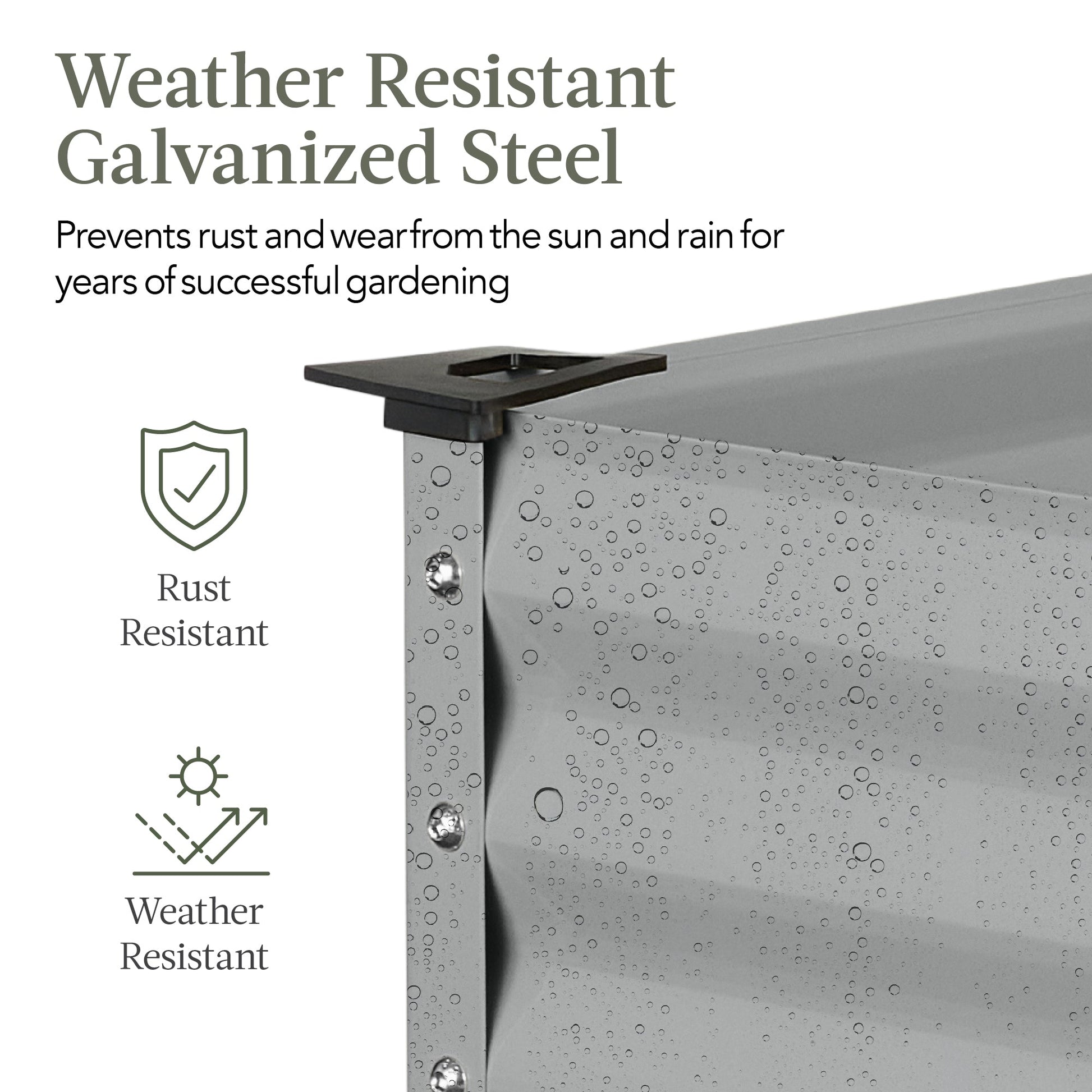 Elevated Galvanized Metal Garden Bed w/ Corner Protectors - 48x24x30in