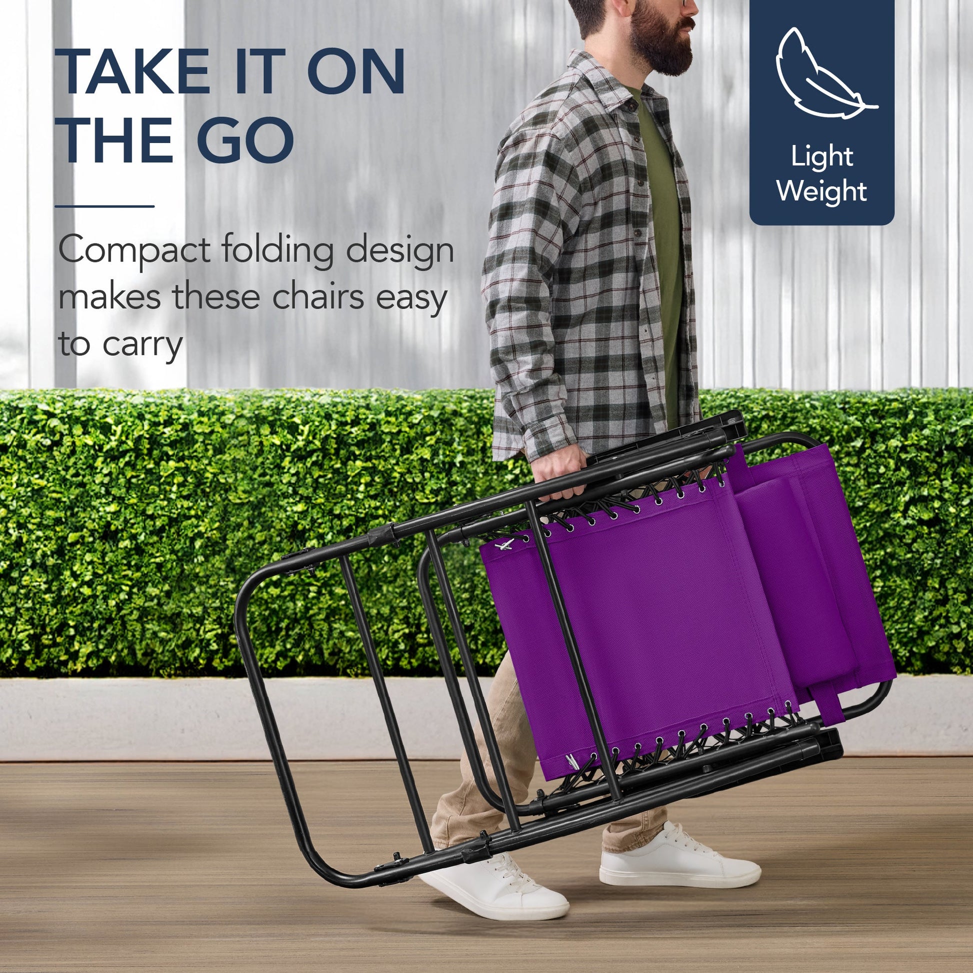 Folding Outdoor Zero Gravity Rocking Lounge Chair w/ Headrest Pillow