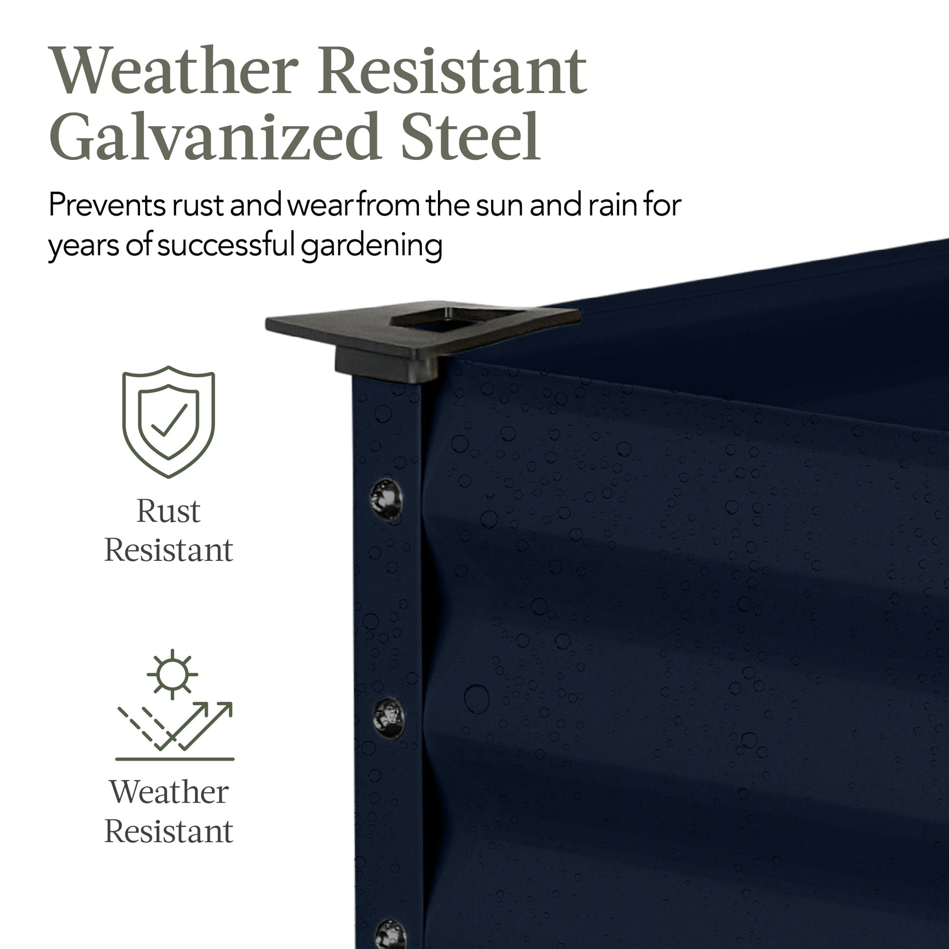 Elevated Galvanized Metal Garden Bed w/ Corner Protectors - 48x24x30in