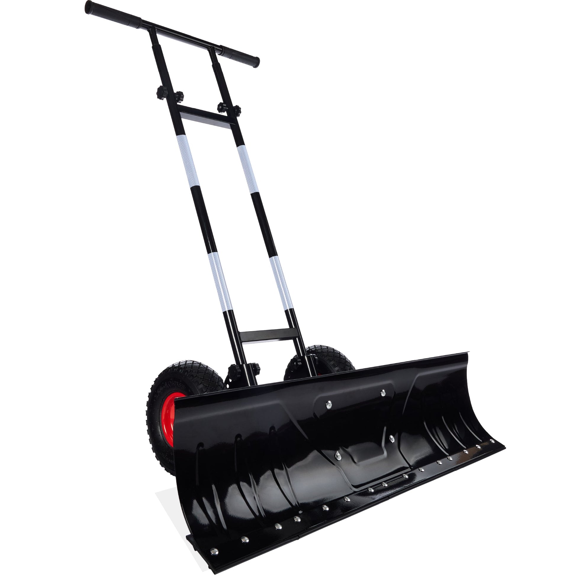 Galvanized Blade 2-Wheel Snow Pusher w/ Adjustable Handle - 36in
