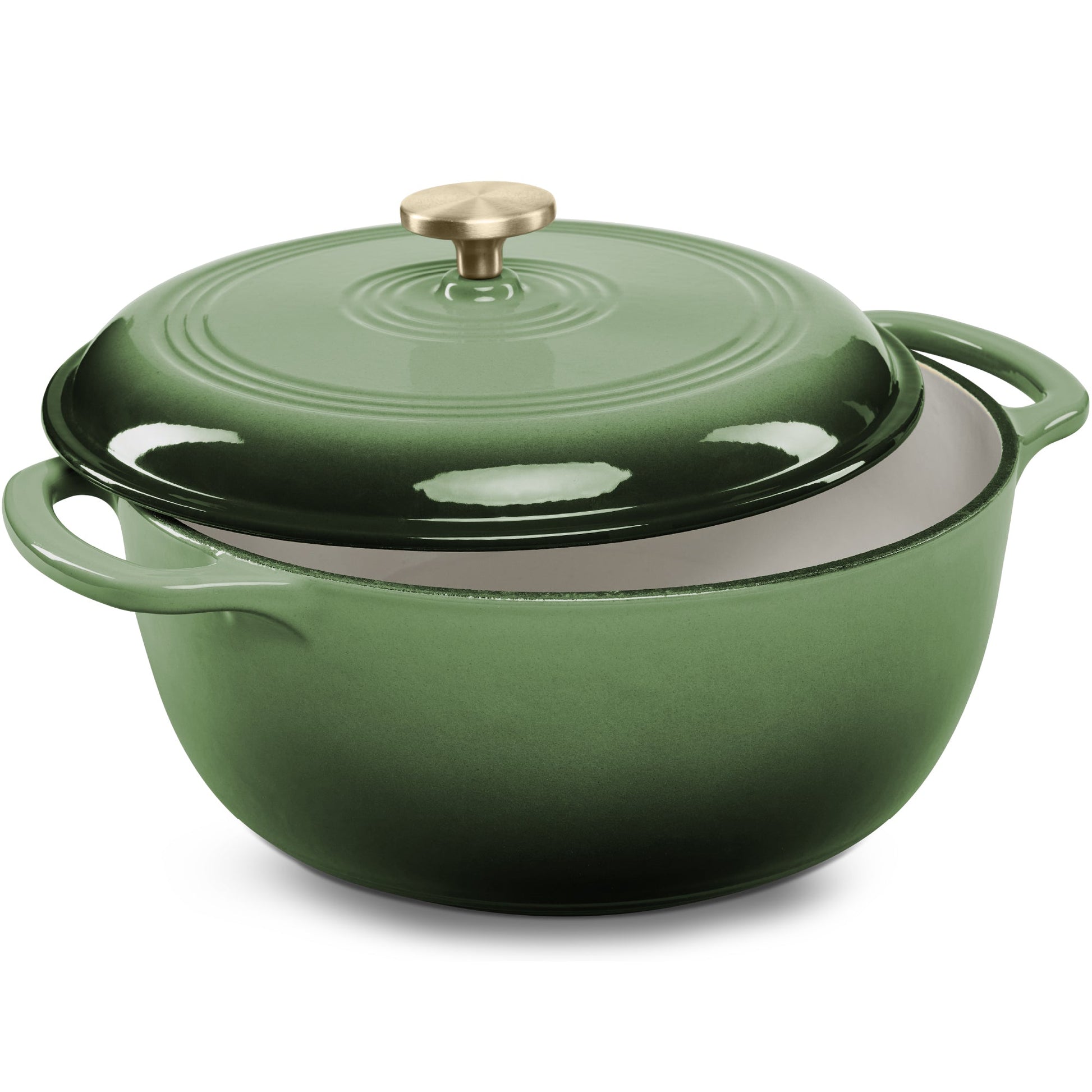 Cast-Iron Dutch Oven Kitchen Cookware w/ Enamel, Handles - 6qt