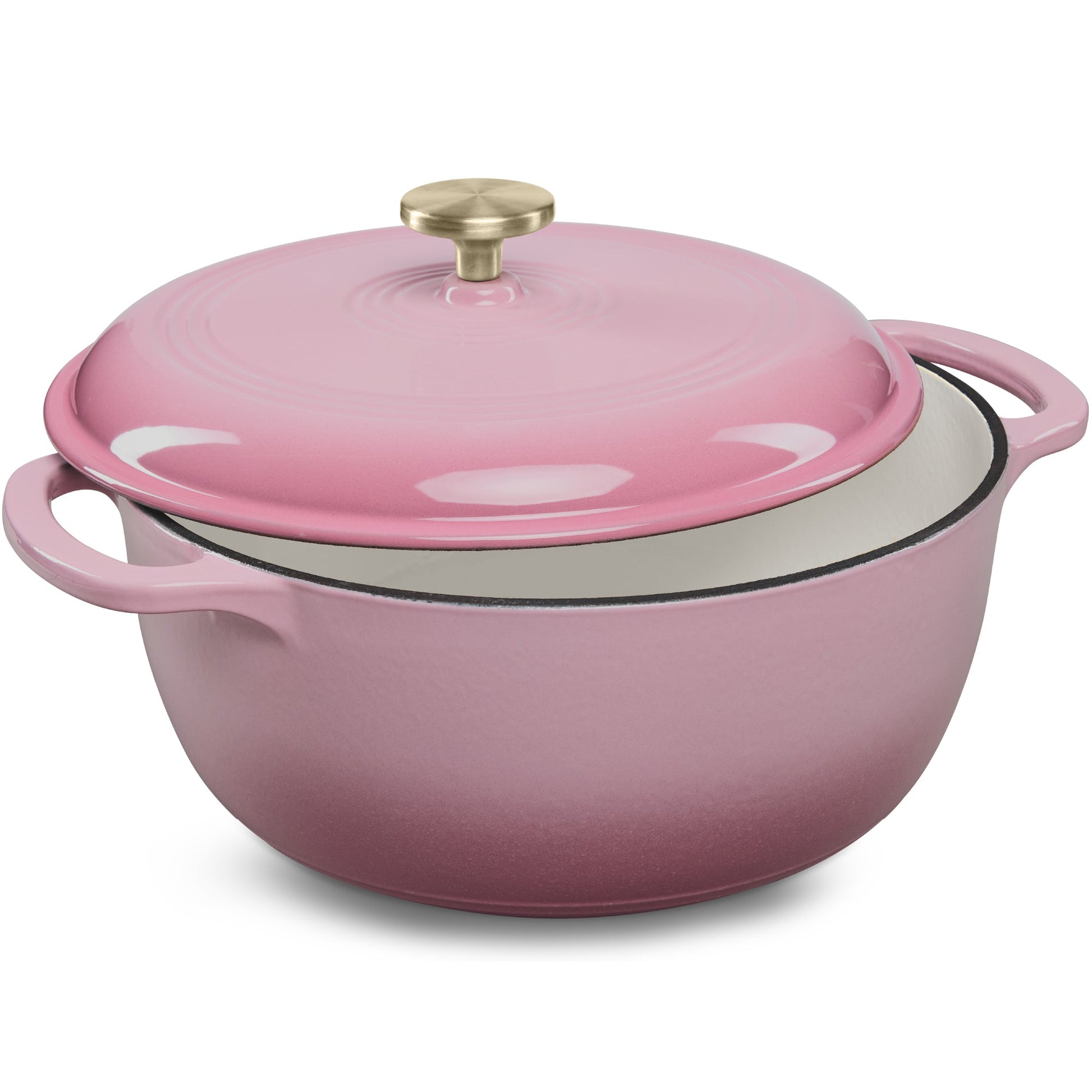 Cast-Iron Dutch Oven Kitchen Cookware w/ Enamel, Handles - 6qt