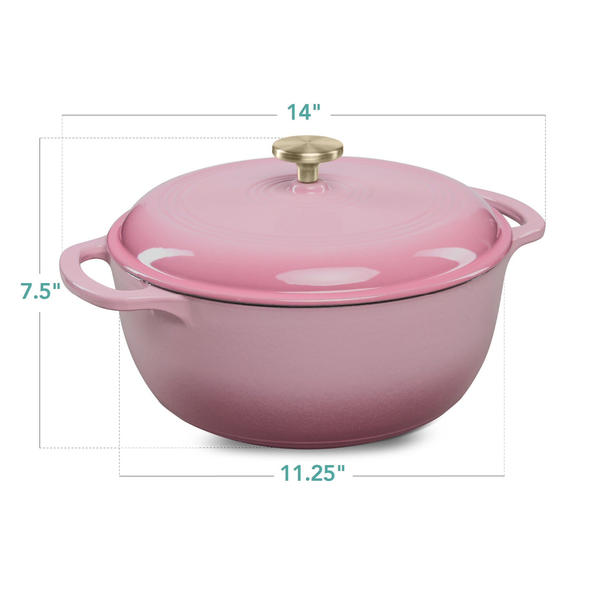Cast-Iron Dutch Oven Kitchen Cookware w/ Enamel, Handles - 6qt
