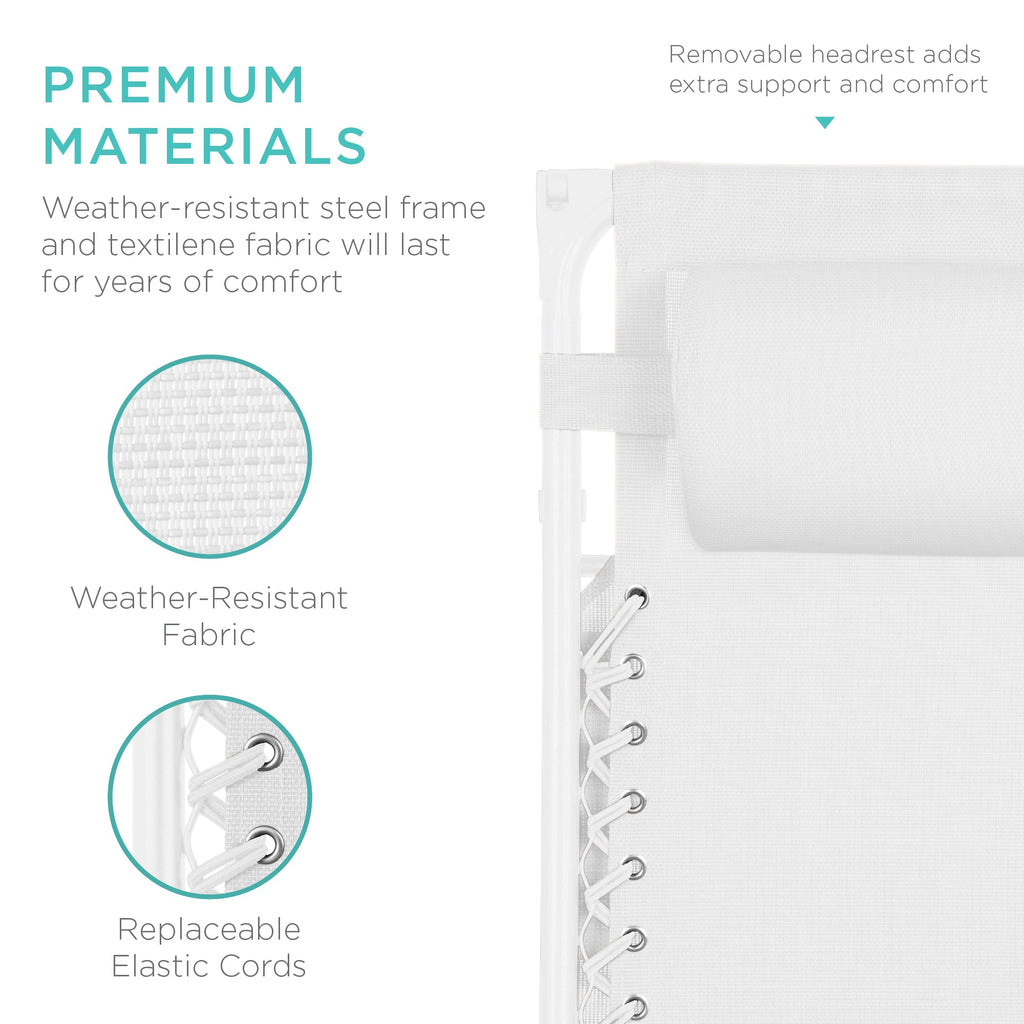 Folding Zero Gravity Recliner Patio Lounge Chair w/ Canopy, Side Tray