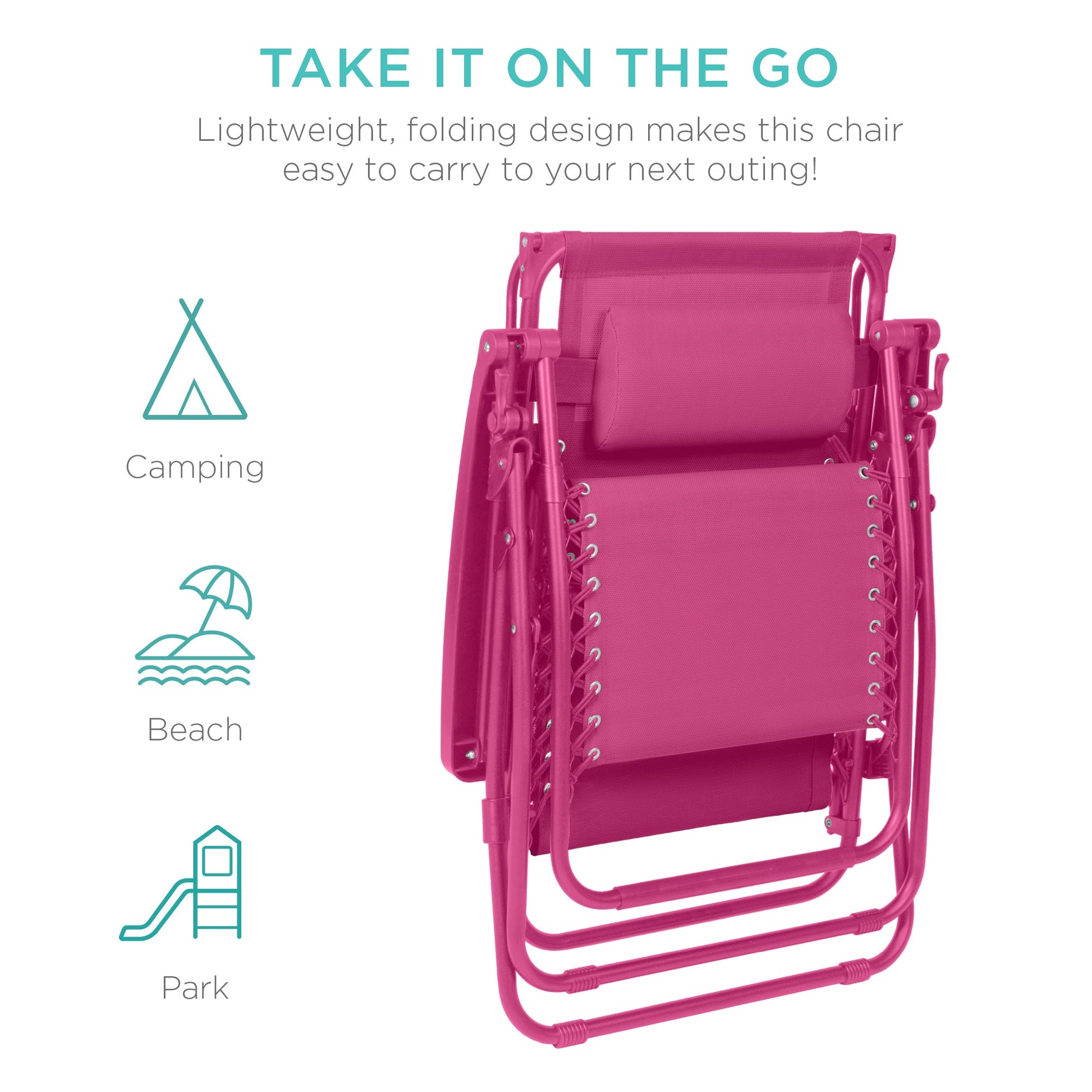 Folding Zero Gravity Recliner Patio Lounge Chair w/ Canopy, Side Tray