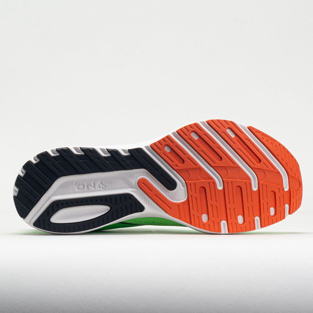 Brooks Launch 10 Men's  Green Gecko/Red Orange/White